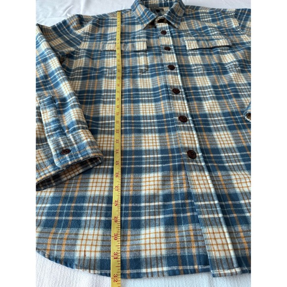 LL Bean Signature Heavy Flannel Men's XXL Button Up Slim Fit Plaid Chest Pockets - Picture 6 of 9